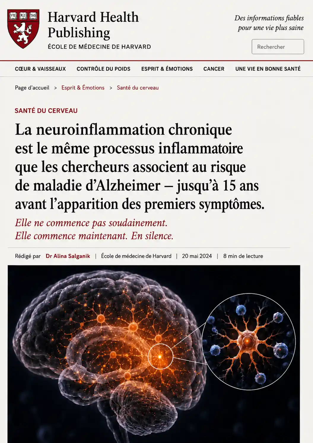 Harvard Health Publishing — Neuro-inflammation chronique